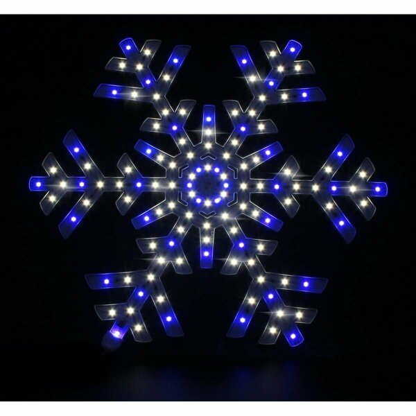 Queens Of Christmas 14 in. LED Snowflake Blue & White LED-SNOWF14-BW